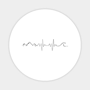 Love Mountains and Beach Wave Outdoor Adventure Heartbeat Magnet